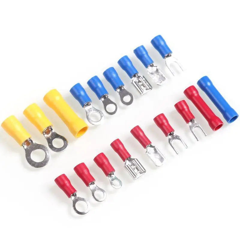 300pcs Cold Compression Wiring Terminal Boxed Combination Male and Female Pre-Insulated Terminal Copper Wire Crimper 30J