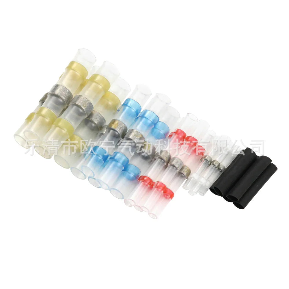 260pcs Waterproof Middle Pipe Heat Shrink Tube Solder Ring Cold Compression Terminal Solder Ring