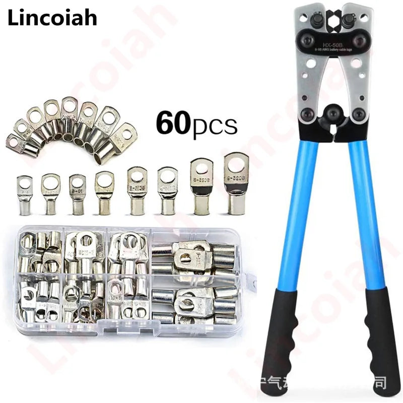 Manual Cold Press Terminal Clamp Copper Aluminum Nose Cable Crimping Pliers Sc60pcs Hx-50b Wire Crimper