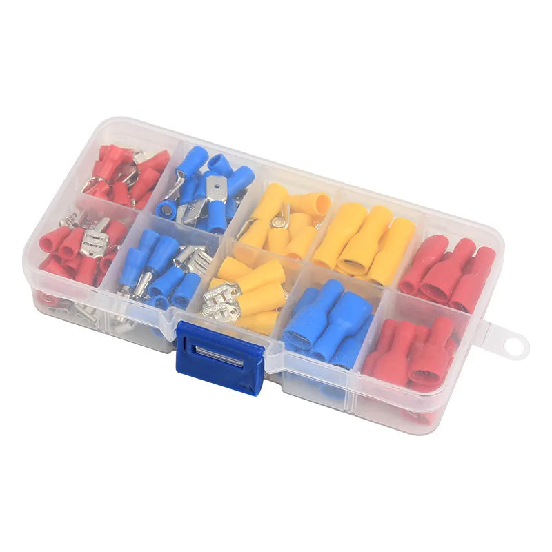 122pcs male and female fully insulated pre insulated cold pressed terminal stripping pliers set with spring inserts 6.3