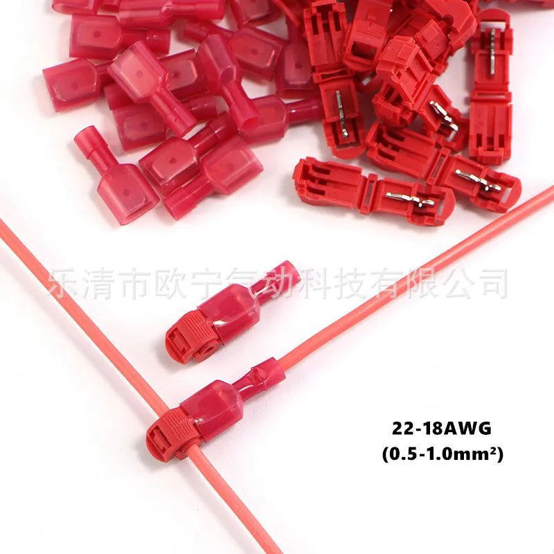 480pcs Ant Clip T-Type Break-Free Line Main Line Branch Jointing Clamp Nylon Insert Cold Compression Terminal