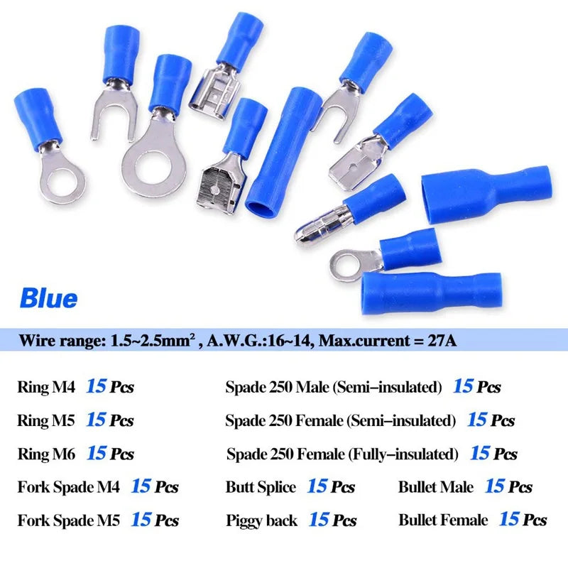 540/840pcs Cold Compression Terminal Boxed Combination 36 Wiring Intermediate Connector Bullet Hook Switch Cross-Border