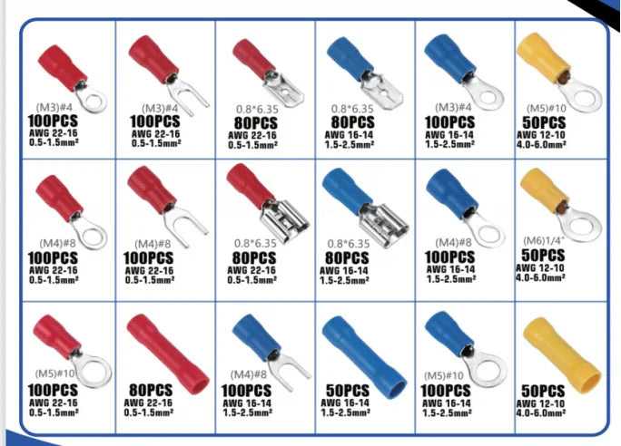 Cross-Border Supply 1200pcs 1500pcs Cold Compression Terminal Terminals Terminal Block Connector Amazon