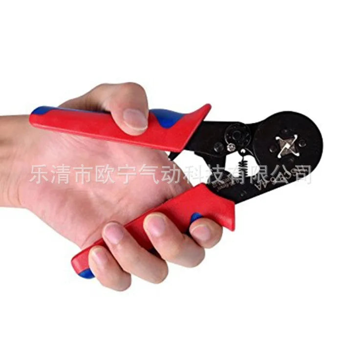 Wiring Terminal Ve1200pcs Tube Needle Type Wiring Pre-Insulation Cold Compression Terminal 6-4 Four Sides Crimping Plier Suit