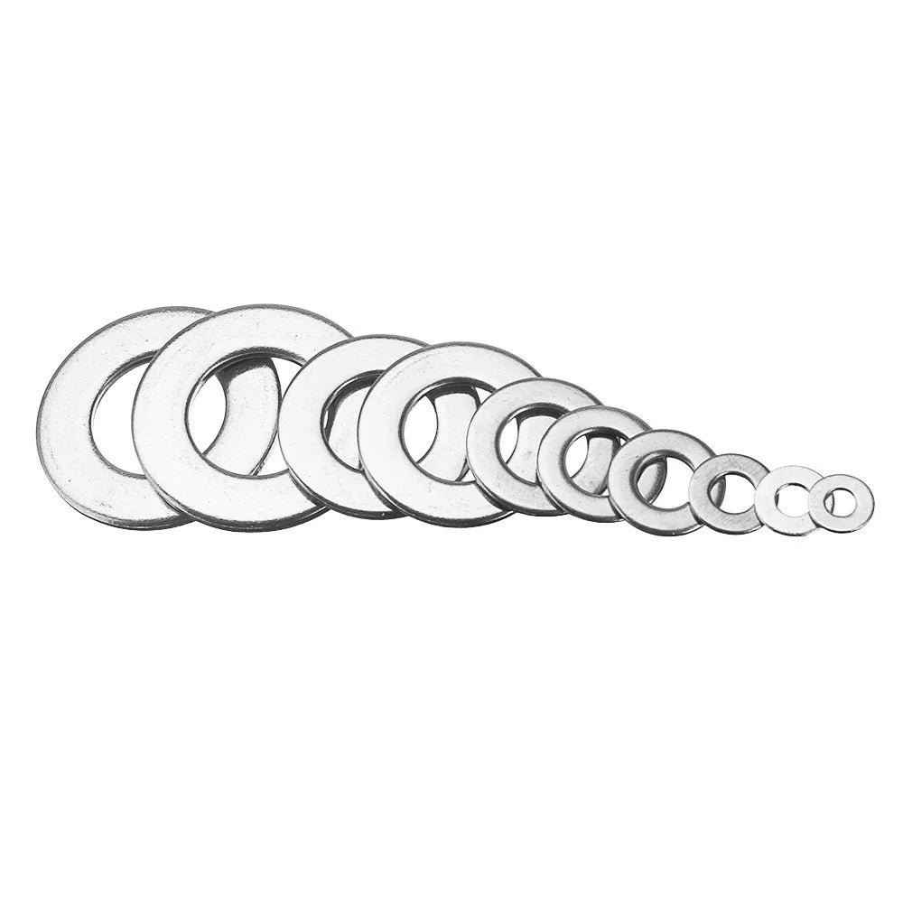 Stainless Steel Flat Washer 360pcs Box M2 2.5 3 4 5 6 8 10 Gasket for Cross Border E-commerce