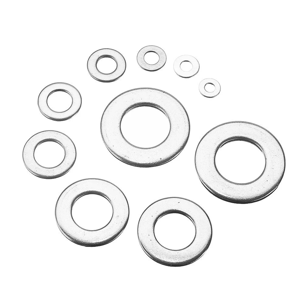 Stainless Steel Flat Washer 360pcs Box M2 2.5 3 4 5 6 8 10 Gasket for Cross Border E-commerce