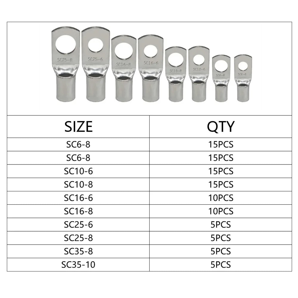 Supply SC Series Peephole Copper Terminal Terminal Terminal Connector Set 100pcs