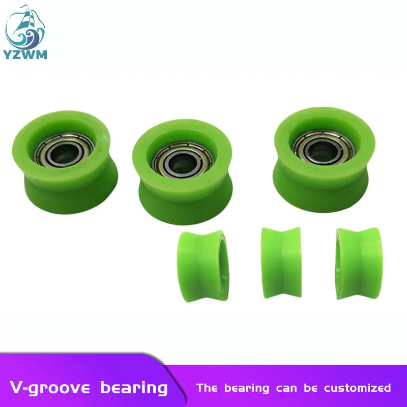 YZWM Customized Rubber Coated Nylon Bearing Track Pulley Bearing Roller 696 626 608 Plastic Coated Rubber Bearing